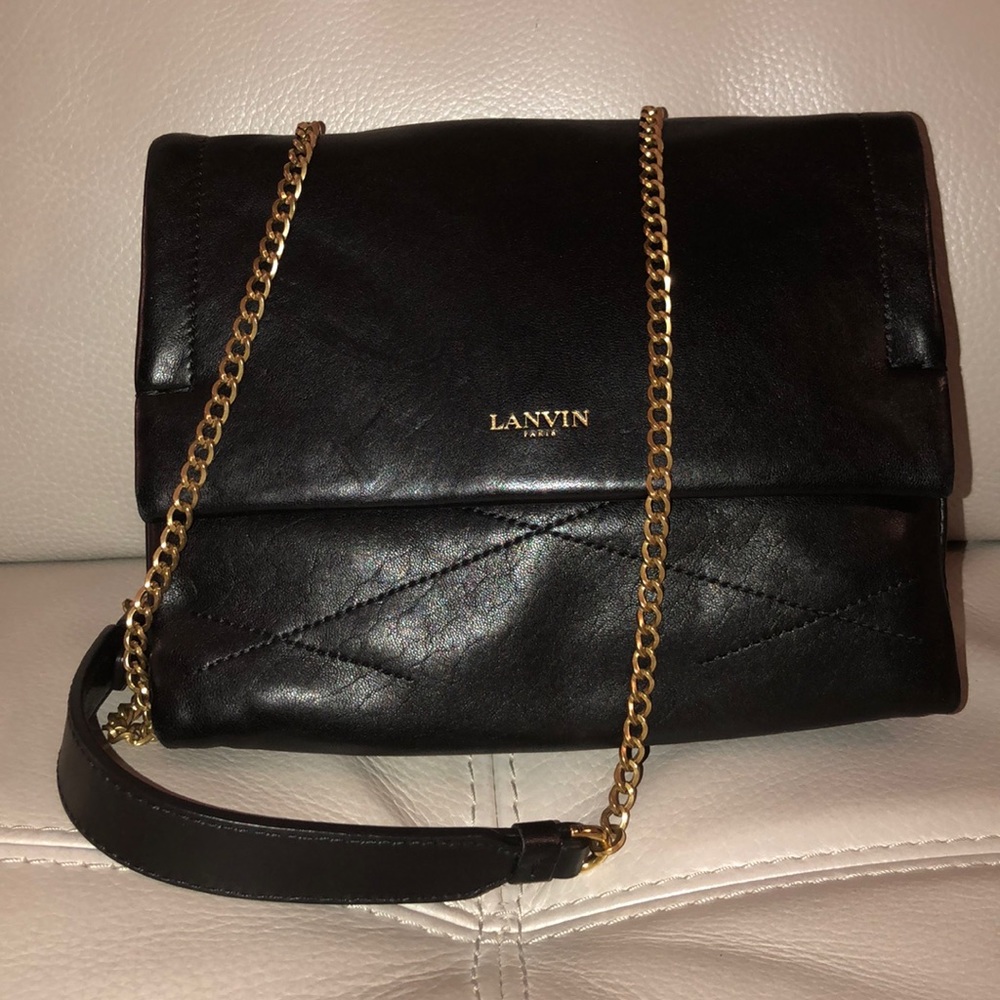 Like NEW Lanvin black leather bag